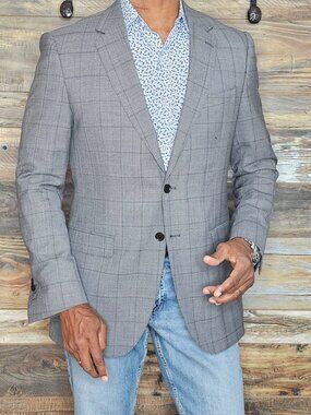 LkNw Hawes & Curtis London Sartorial Super 120's Slim Working Cuffs Blazer 42R